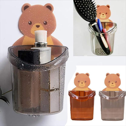 ToothBrush Holder-Wall Mounted Self Adhesive Teddy Bear  ToothBrush Holders(Pack of 2)